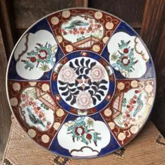 【希少価値】大聖寺伊万里　染錦 皿 華やかな花文様 金彩 陶磁器 約22cm2枚 希少価値】大聖寺伊万里 染錦 皿 華やかな花文様 金彩 陶磁器 約22cm2