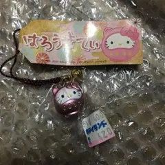 ご当地キティストラップ　激レア！ピンク　ダルマ　キティちゃん　キーホルダー　ラメ