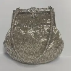 ビーズバック　シルバー　パーティ　アンティーク 昭和