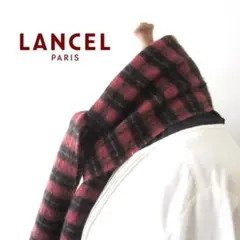 美品　LANCEL／ランセル★　チェック　リバーシブル　ウールマフラーのサムネイル