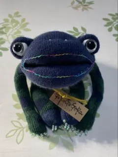 ハンドメイド　ソックスモンキー　ぬいぐるみ No.220 ソックスカエル