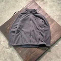 7AS7 ロゴ刺繍フリースジャケット　グレー　レディース　古着