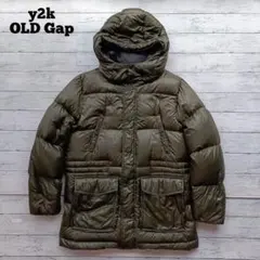 y2k OLD GAP ダウンジャケット コート カーキ Lサイズ 00s 光沢