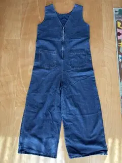 ダークデニム ノースリーブ サロペット