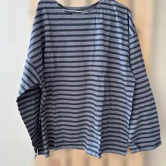 ロンT MONO-MART グレー ストライプ Lサイズ