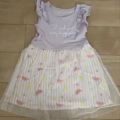 フリル付き薄紫色ワンピース 110cm