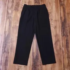 美品 ユニクロ タックワイドパンツ メンズ Mサイズ ブラック QR17