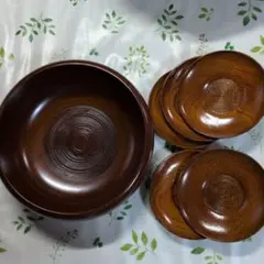 木製 菓子器 茶托セット