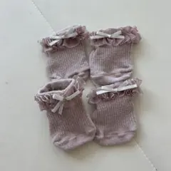 プティマイン　フリル付きベビー靴下 4足セット