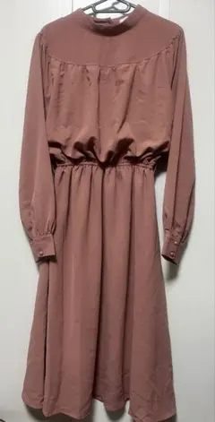 FUN ピンク 長袖 ひざ丈ワンピース