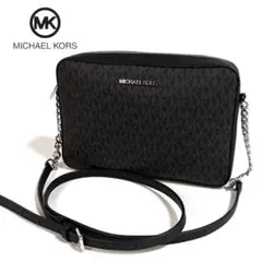 【極美品】マイケルコース ショルダーバッグ サコッシュ グレー ブラック 総柄