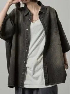 【Alfred Alex】オーバーサイズヴィンテージメイクデニムシャツ