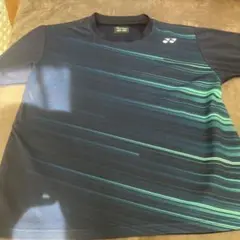 YONEX バドミントンシャツ S ネイビー ストライプ