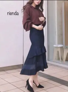 rienda マーメイドフリルデニムJ/W SK