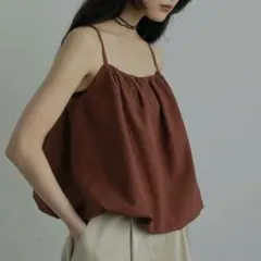 anuke Backopen Balloon Camisole ブラウンのサムネイル