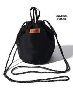 ユニバーサルオーバーオール｜巾着バック ショルダー ブラック