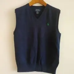 Polo Ralph Lauren ネイビー Vネックベスト 130/140