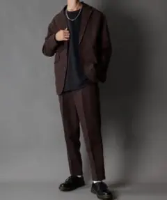 【新品未使用】メンズ ダークブラウン カジュアルスーツ セット　SITRY