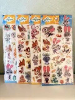 海外限定ディズニー公式　ズートピア　シール4枚セット