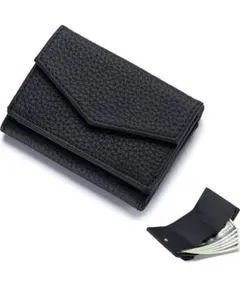 特製牛革 ミニ財布 黒 最上質の牛革 コンパクト 小銭入れ