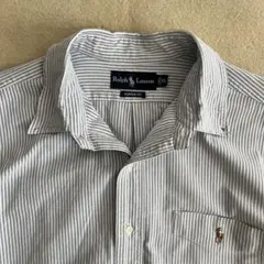 90s Ralph Lauren ラルフローレン　ストライプシャツ　青
