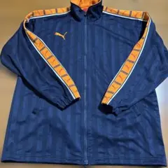 PUMA ストライプジャージ S~M ネイビー/オレンジ