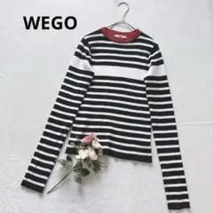 ウィゴー WEGO ボーダー リブニット 長袖 レッドネック カジュアル Fのサムネイル