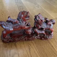 獅子像☆置物☆縁起物☆横24㎝☆中古