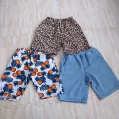 キッズパンツ 3点セット サイズ130 半ズボン ハーフパンツ グローバルワーク