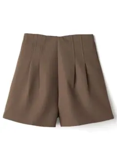 ハイウエストタックショートパンツ[at1647 モカ