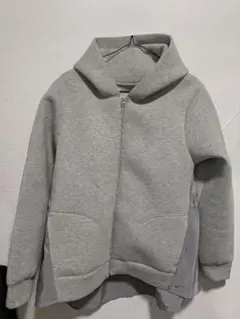 タイムセール‼️グレー フード付き スウェットダンボール生地ジャケット
