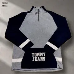 TOMMY JEANS ハーフジップ　トレーナー　M　グレー
