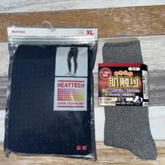 未使用品＊メンズ＊ユニクロ＊HEATTECH＊XL＊ブラックドット柄＆靴下1足