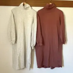 アメリカンホリック　裏起毛　タートル　スウェット　ワンピース　２枚セット