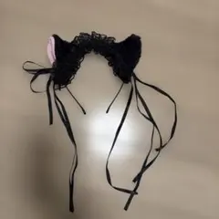 猫耳カチューシャ 黒とピンク
