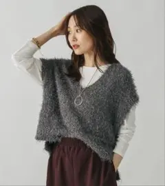 新品タグ付 定価5490円 サラサラシャギーベスト/長袖T グローバルワーク