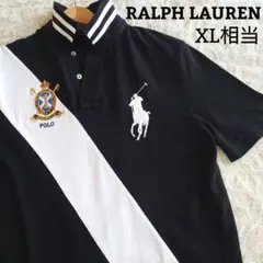 【美品】ラルフローレン ビッグポニー エンブレム刺繍 ポロシャツ 半袖