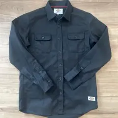 【超美品】Dickies 黒 長袖ワークシャツ フロントポケット付き