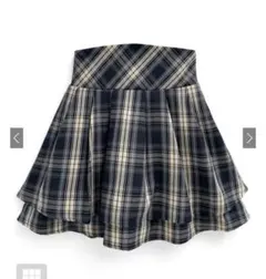 インパン裏地付ティアードチェックミニスカート[dk1290]