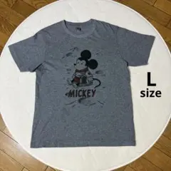 ユニクロ　ディズニー　ミッキーマウスTシャツ レトロデザイン　グレー