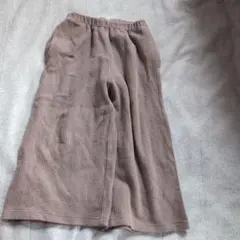 dev!rock 100ベージュ ワッフル生地 あったかワイドパンツ