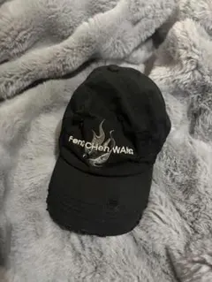 Feng Chen Wang キャップ【最終値下げ】 Feng Chen Wang BLACK AND GREY PHOENIX EMBROIDERED CANVAS CAP