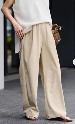 新品タグ付き ドゥーズィエムクラスSILK SATIN イージーパンツピンク34