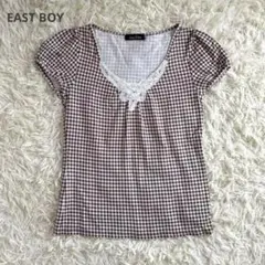EASTBOY イーストボーイ 半袖カットソー Tシャツ ギンガムチェック 9号のサムネイル