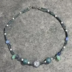 天然石 フラワー ブルー　ネックレス｜涼しげ 透明感 ナチュラル　アクセサリー