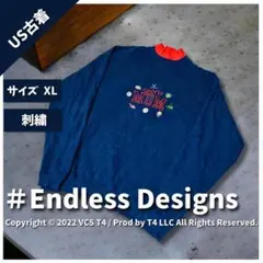 【US古着】Endless Designs スウェット XL 紺色 ✓3852