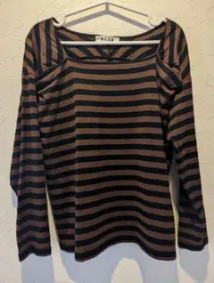 Noble 　RITA　別注スクエアネックボーダーTシャツ　ストライプ 長袖