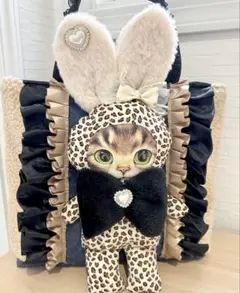 コヤンイサムチョン ヒョウ柄 リトルサンダー フリルトートバッグ