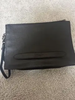 COACH ブラック レザー クラッチバッグ