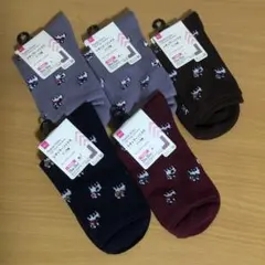 DAISO レギュラーソックス ドッグ柄 4色5足セットのサムネイル
